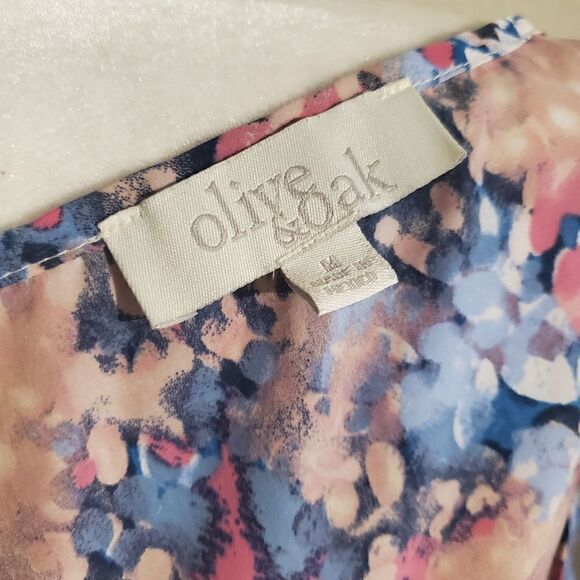 Olive & oak pink and blue print tank top M - Picture 4 of 9